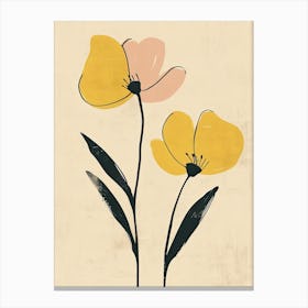 Dhaka Flower Market Boho Minimalist Style Canvas Print