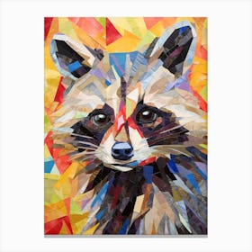 A Curious Raccoon In The Style Of Jasper Johns 3 Canvas Print