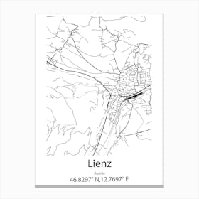 Lienz,Austria Minimalist Map Canvas Print