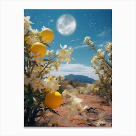 lemons in the desert cosmic surrealism Canvas Print