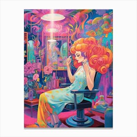 Vintage Hairdresser Kitsch 4 Canvas Print