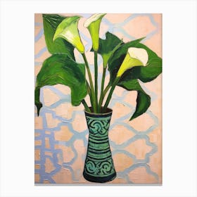 Flowers In A Vase Still Life Painting Calla Lily 2 Canvas Print