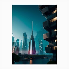 Futuristic Cityscape 1 Canvas Print