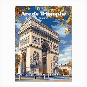 Arc De Triomphe France Monument Digital Travel Art Canvas Print