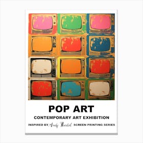 Televisions Pop Art 3 Canvas Print