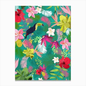 Exotic Flowers Tropical Canvas Print