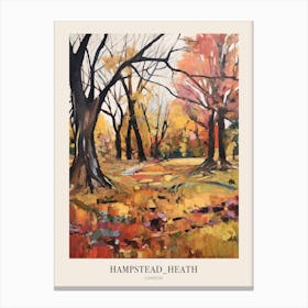 Autumn City Park Painting Hampstead Heath Park London 2 Poster Canvas Print