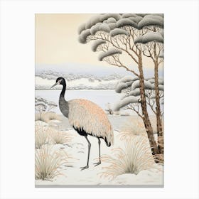 Winter Bird Painting Emu 4 Canvas Print