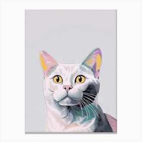 White Cat Portrait Canvas Print