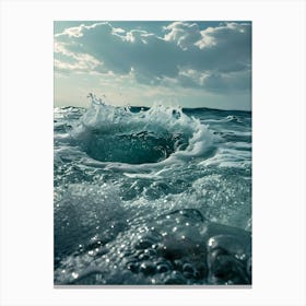 Water Splashing In The Ocean Canvas Print