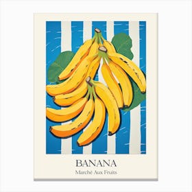Marche Aux Fruits Bananas Fruit Summer Illustration 4 Canvas Print