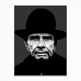 Merle Haggard american Country Musician in Grayscale Canvas Print