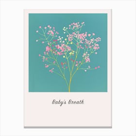 Babys Breath Square Flower Illustration Poster Canvas Print