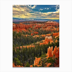 Bryce Canyon National Park 2 United States Of America Vintage Poster Canvas Print