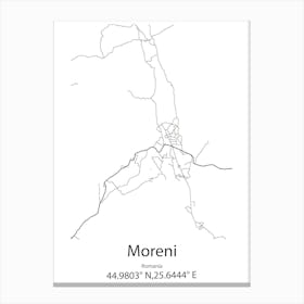 Moreni,Romania Minimalist Map Toile