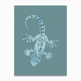 Blue African Fat Tailed Gecko Abstract Modern Illustration 2 Canvas Print