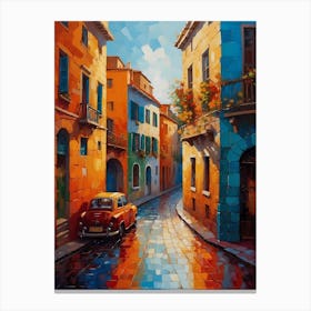 Car On A Street Canvas Print