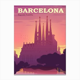 Barcelona Travel Poster Canvas Print