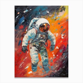 Astronaut Colourful Oil Painting 3 Canvas Print