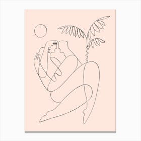 You Are My Favorite Feeling 2 Canvas Line Art Print