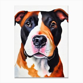 Bull Terrier 2 Watercolour dog Canvas Print