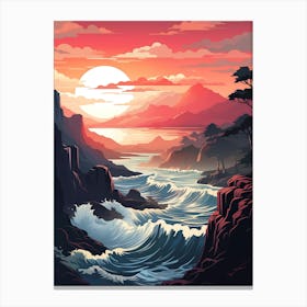 Sunset At The Seaside Canvas Print