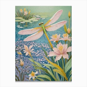 Dragonfly In Pastel Colours Canvas Print