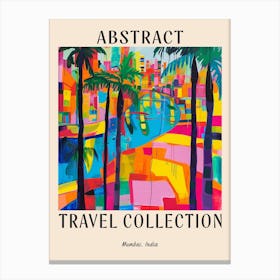 Abstract Travel Collection Poster Mumbai India 1 Canvas Print