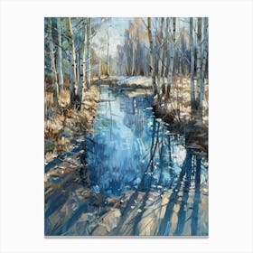 Birch Stream Canvas Print