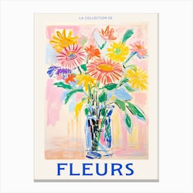 French Flower Poster Sunflower Canvas Print