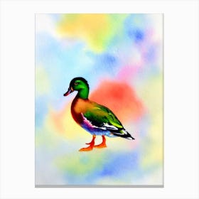 Duck Watercolour Bird Canvas Print