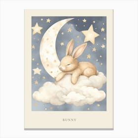 Sleeping Baby Bunny Nursery Poster Canvas Print