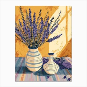 Lavender Flowers On A Table   Contemporary Illustration 4 Canvas Print
