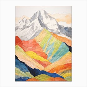 Ben Nevis Scotland 3 Colourful Mountain Illustration Canvas Print