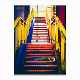 Colourful Urban Metal Staircase Canvas Print