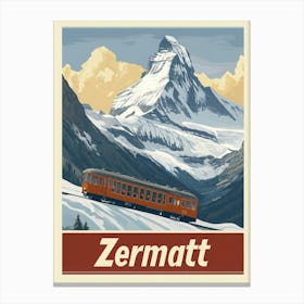 Aihrgdesign A Classic 1960s Travel Poster For Zermatt Showcas Dd63164a Cd16 4f32 A294 316a65b2e411 3 Canvas Print