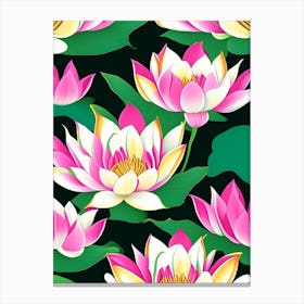Lotus Flower Repeat Pattern Fauvism Matisse 3 Canvas Print