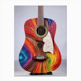 Striated Rainbow Guitar Canvas Print