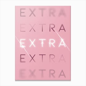 Motivational Words Extra Quintet in Pink Canvas Print