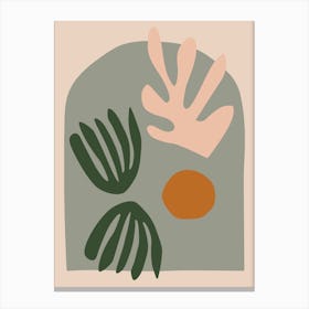 Abstract Cut Outs With Olive Arch Canvas Print