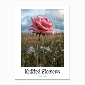 Knitted Flowers Pink Rose 3 Canvas Print