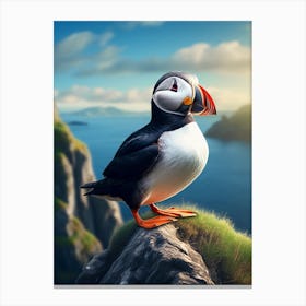 Puffin bird Canvas Print