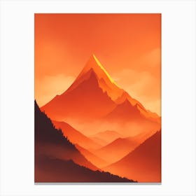 Misty Mountains Vertical Composition In Orange Tone 44 Canvas Print