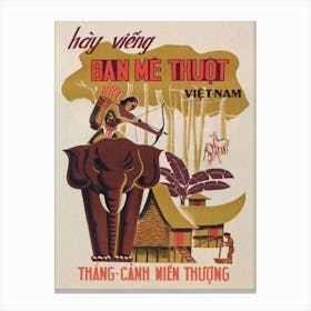 Vietnam Vintage Travel Poster Canvas Print