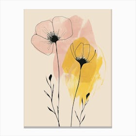 Seattle Flower Market Boho Minimalist Style Canvas Print