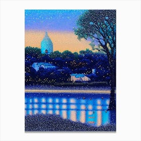 North Charleston, City Us  Pointillism Canvas Print