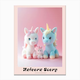 Toy Unicorns & Bunny Pastel Poster Canvas Print