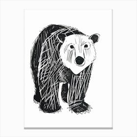 B&W Polar Bear Canvas Print