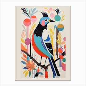Colourful Scandi Bird Lapwing 3 Canvas Print