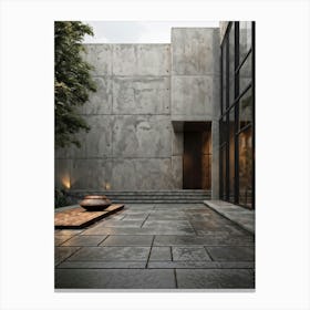 Aged Concrete Texture Brickwork Pattern Reminiscent Of Retro Designs Weather Beaten Appearance C (1) Canvas Print